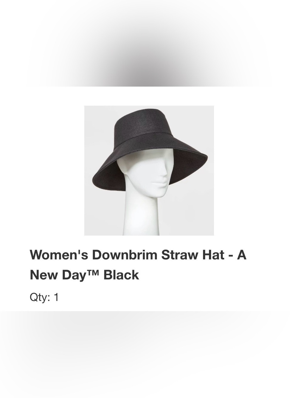 NWT! Target A New Day Women's Downbrim Straw Hat - Black - One Size